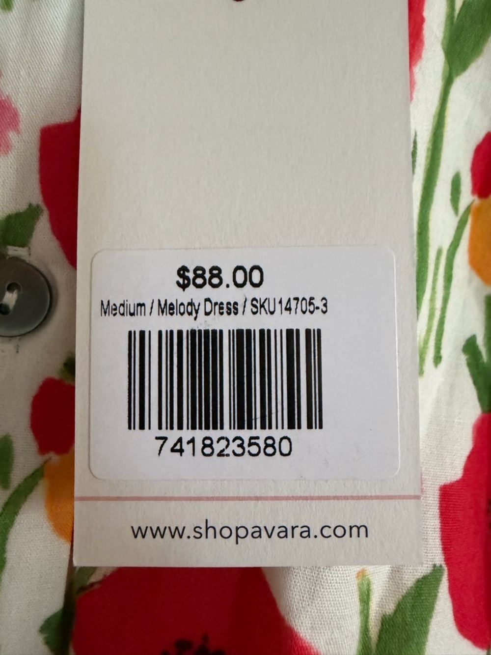 Women’s Floral Ruffle-Neck Dress - Pink & Red Poppy Print - Picture 3 of 3